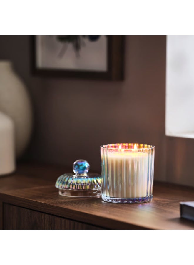 Scented Candle in Glass with Lid, 2 Wicks, Rose and Carnation Mother-of-Pearl, 50 Hours, Pearlescent Decorative Candle Jar, Romantic Floral Home Fragrance and Reusable Storage Container - Image 4