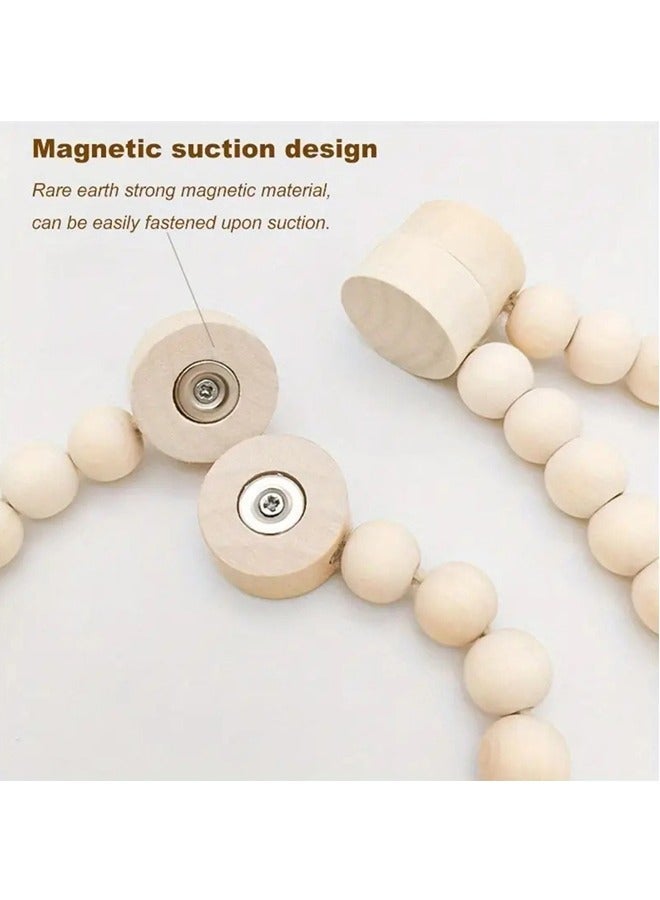 2-Pack Boho Tassel Curtain Tiebacks, Handmade Macrame Curtain Holdbacks with Wood Beads - Image 5