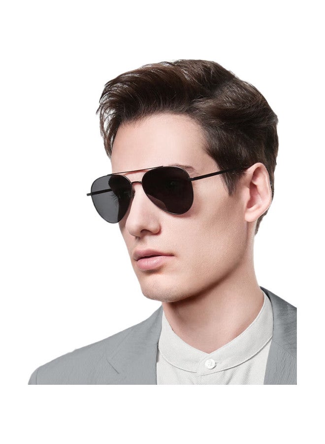 HLA Classic Aviator Sunglasses, Polarized Sunglasses, Frog Eye Glasses, Driving Anti-Glare Glasses For Men And Women, Gunmetal Color - Image 1