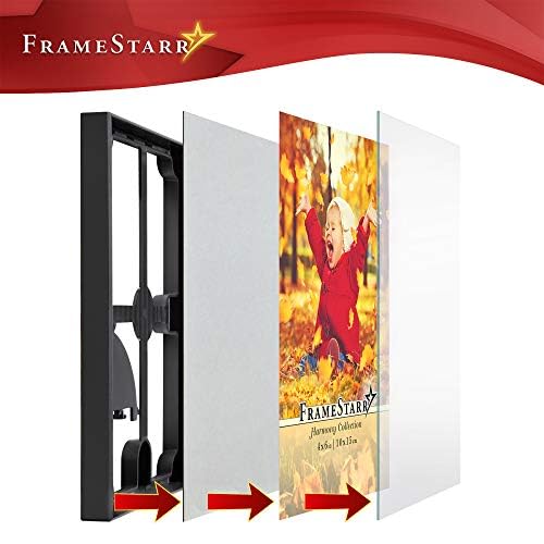 FrameStarr 4x6 Picture Frame Set (Black, 12 Pack), Front-Loading Contemporary Modern Style, Tabletop or Wall Mount, Harmony Collection - Image 3