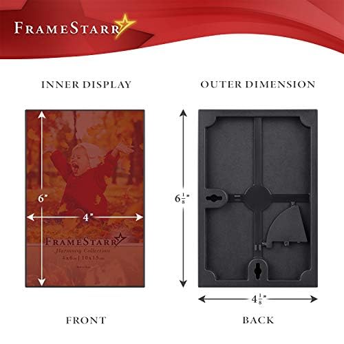 FrameStarr 4x6 Picture Frame Set (Black, 12 Pack), Front-Loading Contemporary Modern Style, Tabletop or Wall Mount, Harmony Collection - Image 2