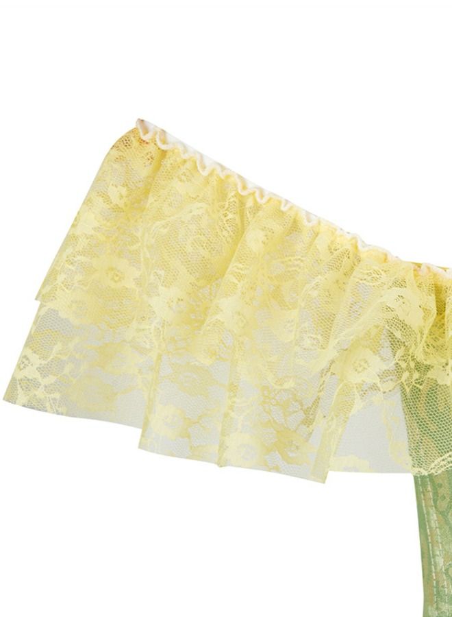 Loquat Jacquard Lace Shoulder Strap Court Corset Green - Image 3
