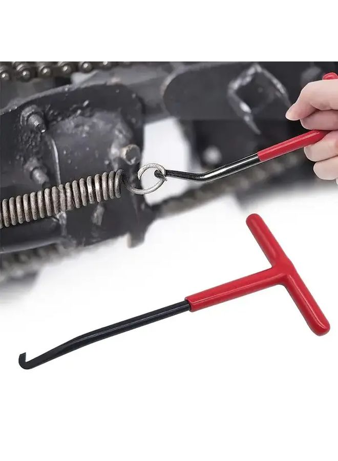 Red T Type Brake Spring Pull Hook Automotive Repair Tool For Clutch Exhaust Pipe - Image 1