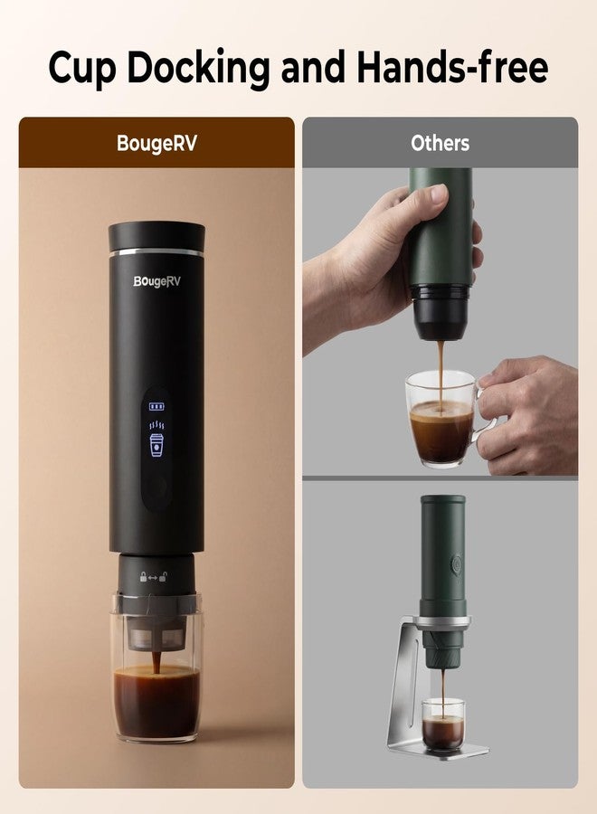 BougeRV Portable Drip Coffee Maker Compatible with K Cup & Ground Coffee, Electric Car Coffee Machine Self-Heating LCD Display USB-C for Travel, Bussiness Trips, Hotel, Camping, Office, Outdoors - Image 3