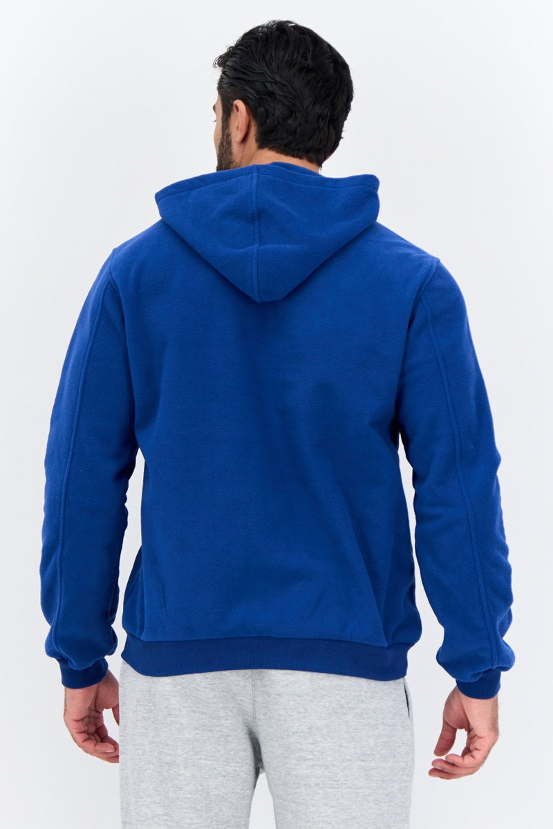 Gotcha سويت شيرت رجالي بقلنسوة بأكمام طويلة مطرزة، مجموعة زرقاء - Image 3
