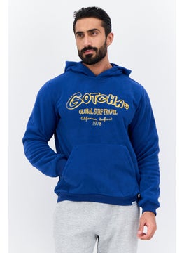 Gotcha Men Hooded Embroidered Long Sleeves Sweatshirt, Blue Combo  - Image 1