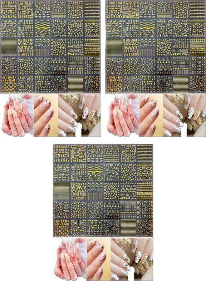 MAYCREATE® 30 Sheet Gold Line Nail Stickers 3D Self Adhesive Decals French Art Stripe Wave Supplies Women Manicure Decorations 90PCS - Image 1