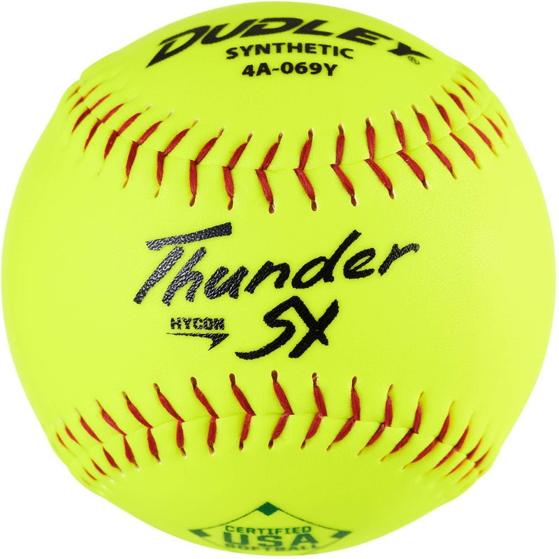 Dudley12 USASB Thunder Hycon Slowpitch Synthetic Softball 12 Pack