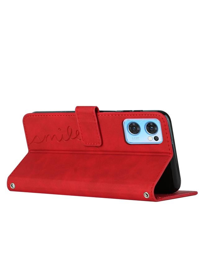 اس-توب جراب هاتف OPPO Reno7 5G مصنوع من الجلد بنمط قلب - Image 4