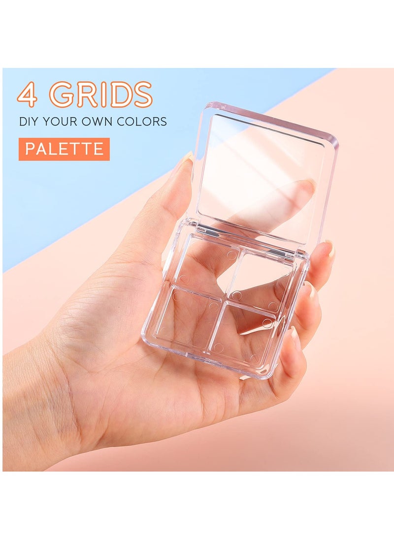 Excefore Empty Eyeshadow Palette 10 Pieces Empty 4 Grids Eye Shadow Pallet Small Makeup Palette Lipstick Compact Containers Cosmetic Sample Storage Cases Clear Makeup DIY Cosmetic Container - Image 4