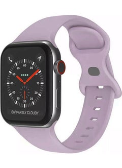 Wozlo Apple Watch 1, 2, 3, 4, 5, 6, 7, 8, Se Silicone Band Strap - S-M Size 38/40/41MM - Lavender  - Image 1