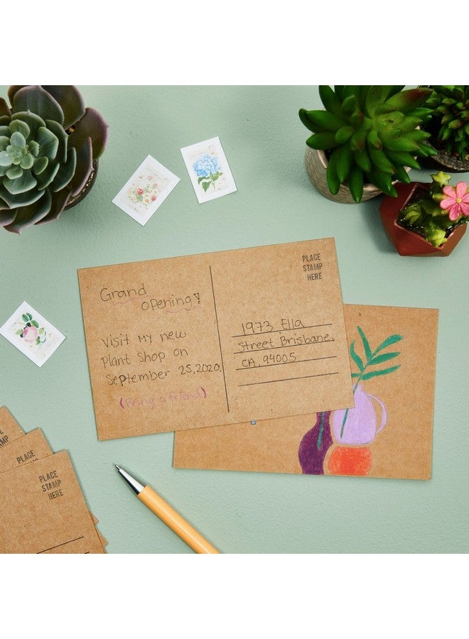 Sustainable Greetings 100 Pack Bulk Kraft Paper Blank Postcards For Mailing Wedding Diy Arts And Crafts 350Gsm (4 X 6 In) - Image 2