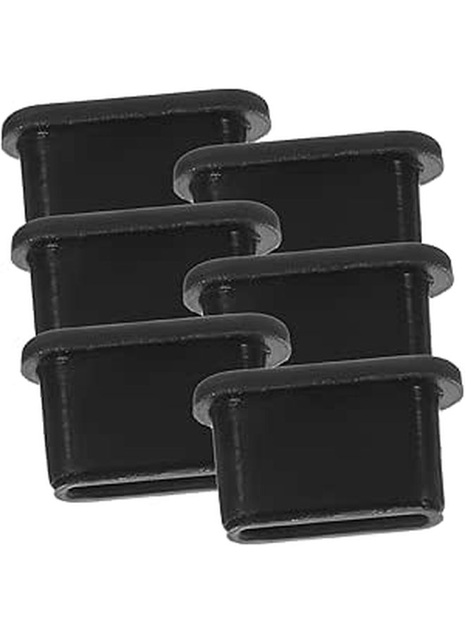 6 Pcs Type C Port Dust Protective Cover Black Easy Install Remote Control Protector - Image 1