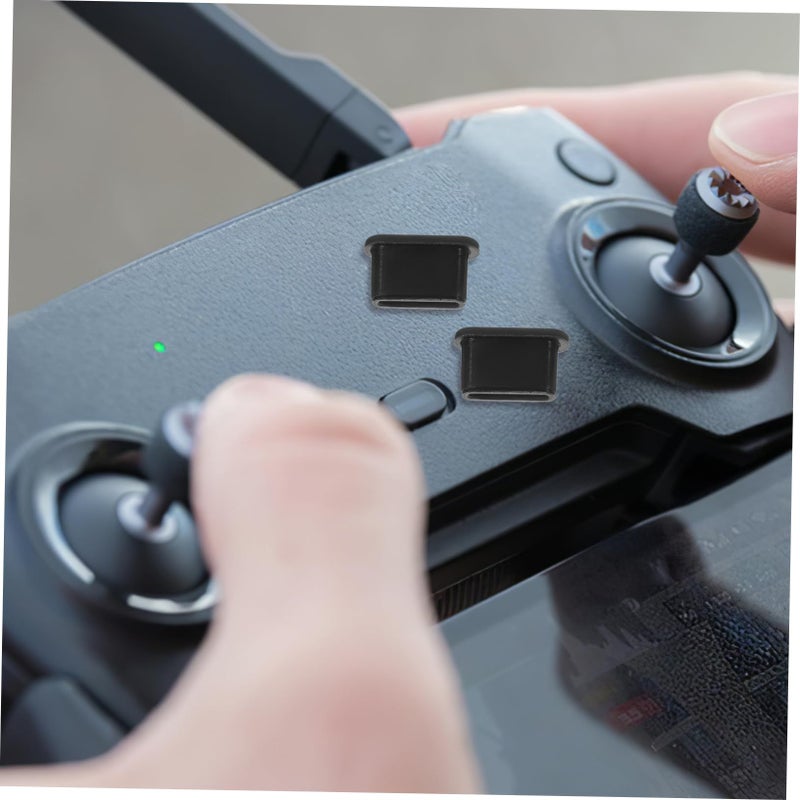 6 Pcs Type C Port Dust Protective Cover Black Easy Install Remote Control Protector - Image 3