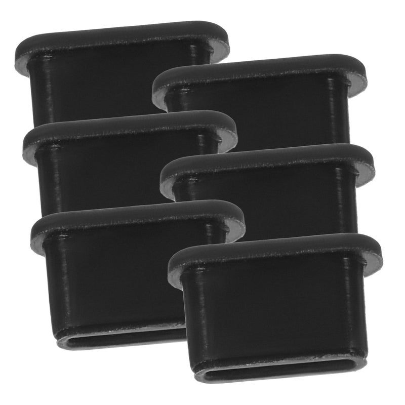 6 Pcs Type C Port Dust Protective Cover Black Easy Install Remote Control Protector - Image 2