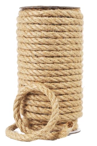 Radix Rope Natural Jute Twine, 8MM x 50FT Jute Rope Roll, Heavy Duty Thick Twine for Cat Scratching Post, Bundling, Gardening and DIY Crafts - Image 1