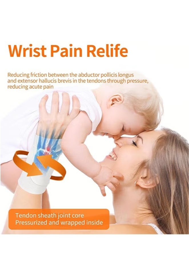2 PCS Ultra Thin Wrist Brace for Carpal Tunnel, Massage with Raised Spots Elastic Wrist Wraps for Arthritis and Tendonitis, Wrist Straps Support, Pain Relief, Compression and Support for Fitness Enthusiasts (Beige Orange) - Image 4