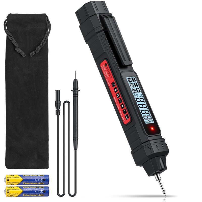 Neoteck 2 in 1 Pen Type Digital Multimeter Voltage Tester 4000 Counts Intelligent TRMS Multimeter NonContact Voltmeter for Testing ACDC Voltage Resistance Continuity Capacitance Diode Live Wire