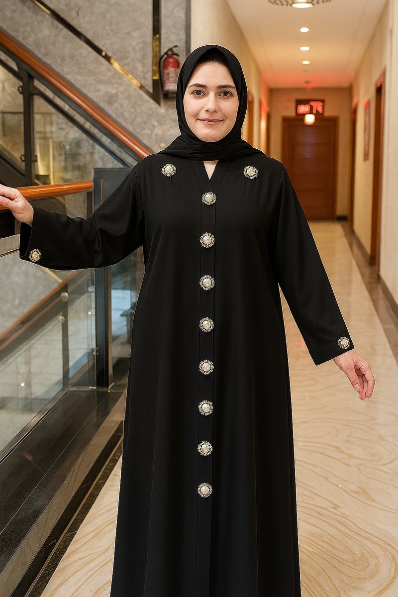 12 Pcs Decorative Pearl Buttons – Gold Embellished Sewing Buttons for Clothing, Dresses,Abays DIY Crafts (Size 20mm) - Image 4