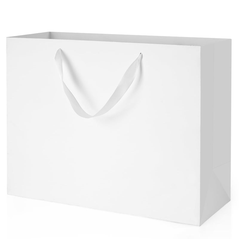 MOXARYSU White Gift Bags With Handles: 16x6x12 Inch 3pcs Extra Large White Paper Gags Bulk For Party Shopping Birthday Wedding - Image 1