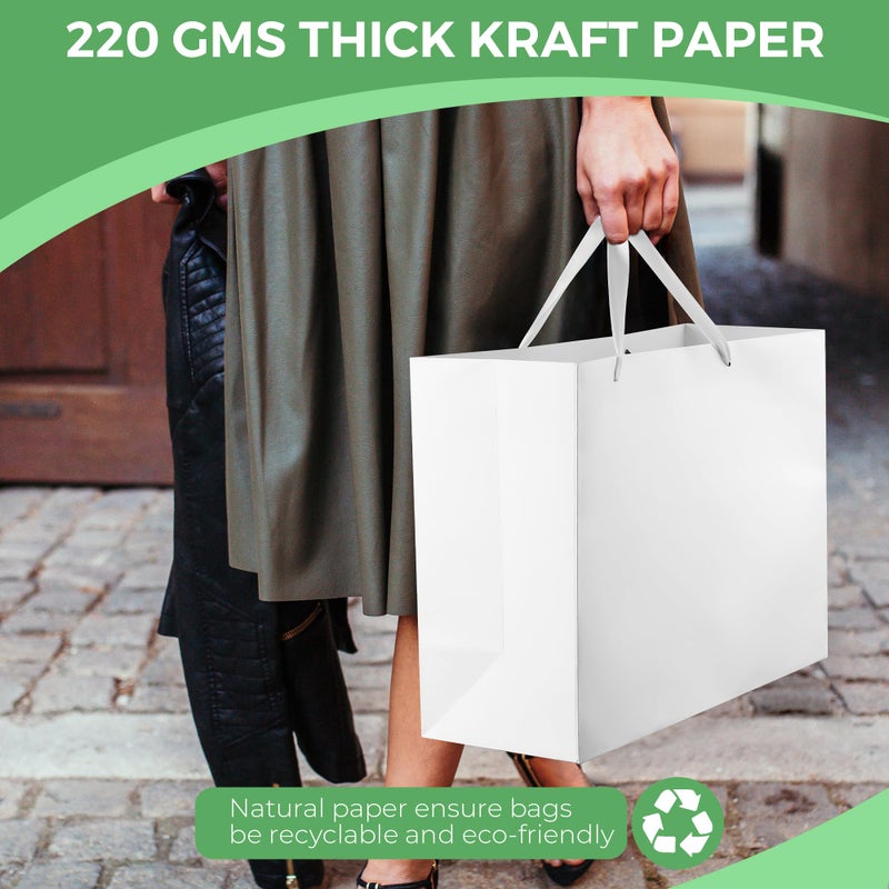 MOXARYSU White Gift Bags With Handles: 16x6x12 Inch 3pcs Extra Large White Paper Gags Bulk For Party Shopping Birthday Wedding - Image 3