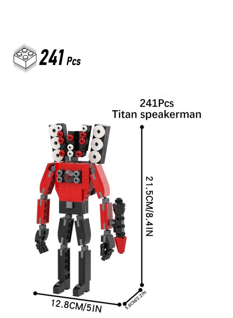 Skibidi Toilet Man Toy Building Blocks 241Pcs Titan Speaker Man Toy Ideas Toys Battle Horror Game Model Ideas Toys Gifts for Adult & Kids