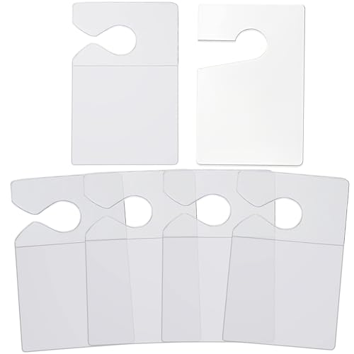 PUSNMI Clear Parking Permit Holder, Car Vertical Parking Lot Pass Rear View Mirror Hanger Vehicle Parking Pass Hang Tag Holder for Car Passes, Permits - 5PCS+1PCS Hang Tag - Image 1