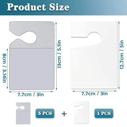 PUSNMI Clear Parking Permit Holder, Car Vertical Parking Lot Pass Rear View Mirror Hanger Vehicle Parking Pass Hang Tag Holder for Car Passes, Permits - 5PCS+1PCS Hang Tag - Image 2