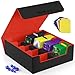 Mlikero Card Deck Case 2400 Trading Card Storage Box with 10 Colorful Dividers and 4 Foam Stoppers Leather Magnetic Closure Commander Deck Box Fit for MTG TCG 4 Rows BlackRed - Image 3