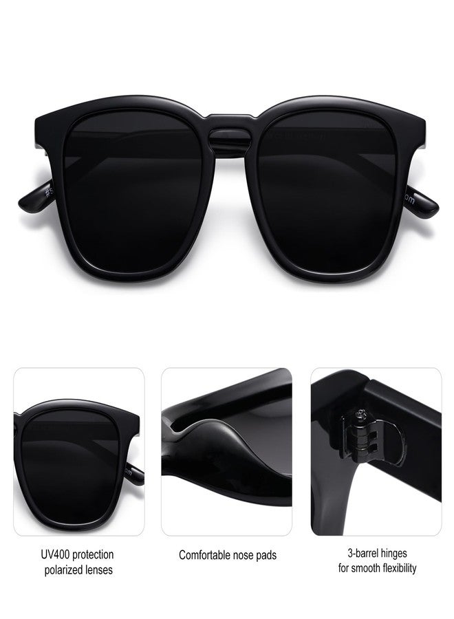 SOJOS Polarized Sunglfor Women Men Classic Vintage Style Shades SJ2155 with Black Frame/Grey Lens - Image 4