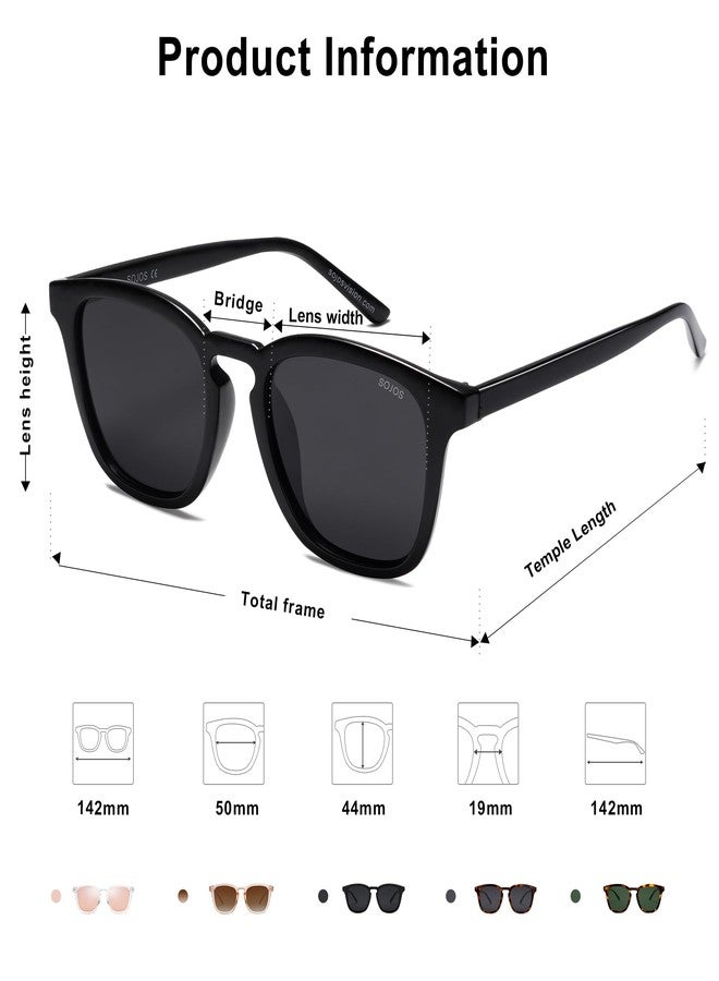 SOJOS Polarized Sunglfor Women Men Classic Vintage Style Shades SJ2155 with Black Frame/Grey Lens - Image 5