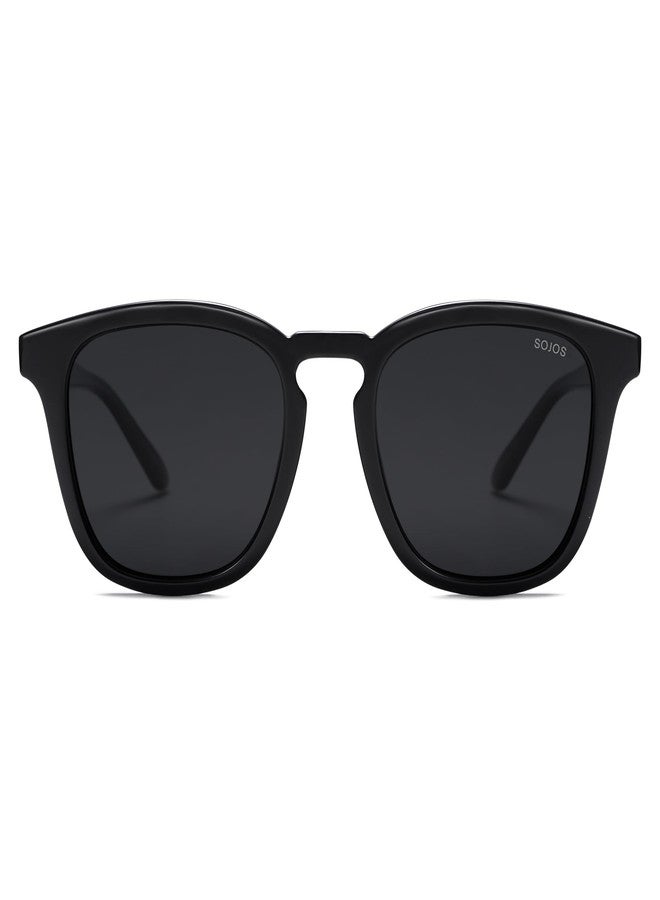 SOJOS Polarized Sunglfor Women Men Classic Vintage Style Shades SJ2155 with Black Frame/Grey Lens - Image 2