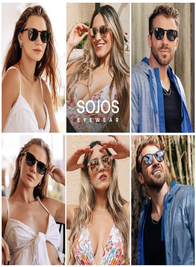 SOJOS Polarized Sunglfor Women Men Classic Vintage Style Shades SJ2155 with Black Frame/Grey Lens - Image 3