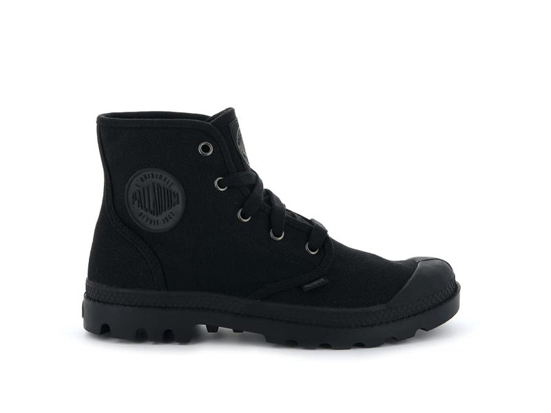 Palladium Men's Pampa Hi Boot, Vegan Canvas Lace Up Boot, Black/Black, 8 M - Image 4