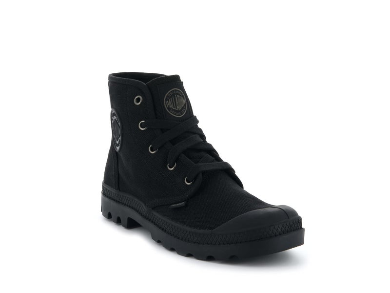Palladium Men's Pampa Hi Boot, Vegan Canvas Lace Up Boot, Black/Black, 8 M - Image 2
