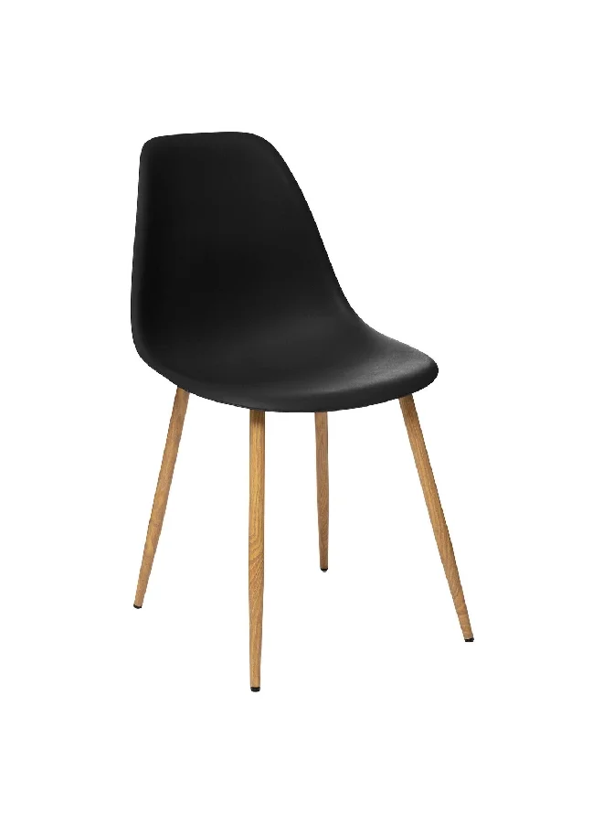 atmosphera Taho Contemporary Design Polypropylene Dining Chair Black and Brown 86 x 52 x 46 cm 157268I
