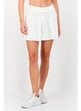 Adidas Women 2 Pcs Sportswear Fit Tennis Skirts And Short, White  - Image 1
