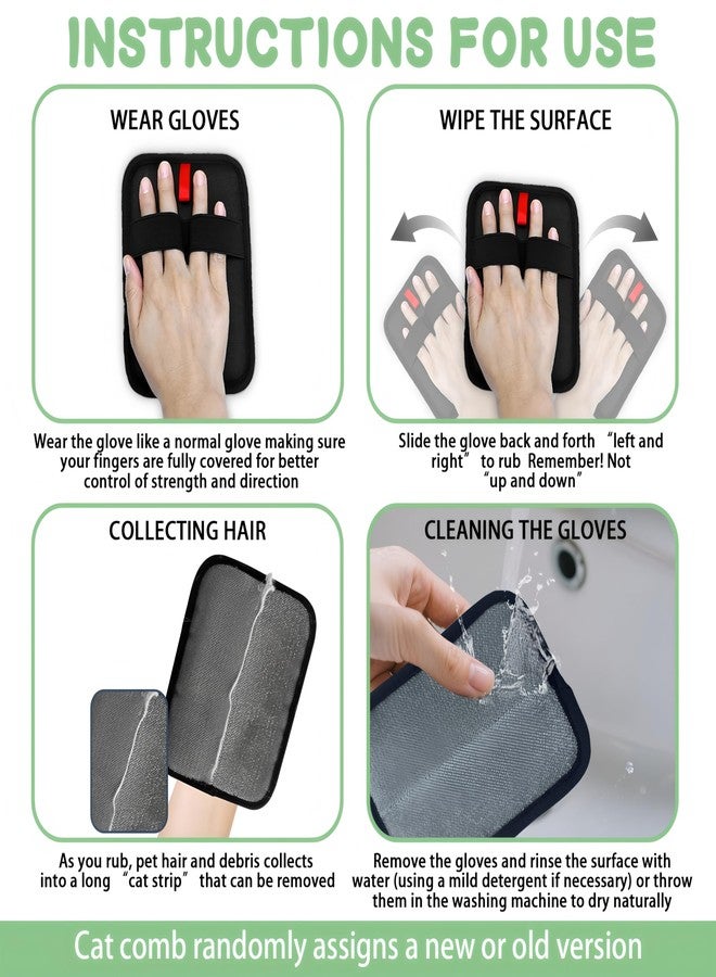 BADAO 1 PCS Pet Hair Removal Glove w/ 2PCS Pet Combs,Electrostatic Gloves for Cats&Dogs Flea Comb,Dog Comb,Cat Comb,Brush for Shedding,Reusable Animal Fur Removal Tool for Couch,Furniture,Carpet,Curtain - Image 3