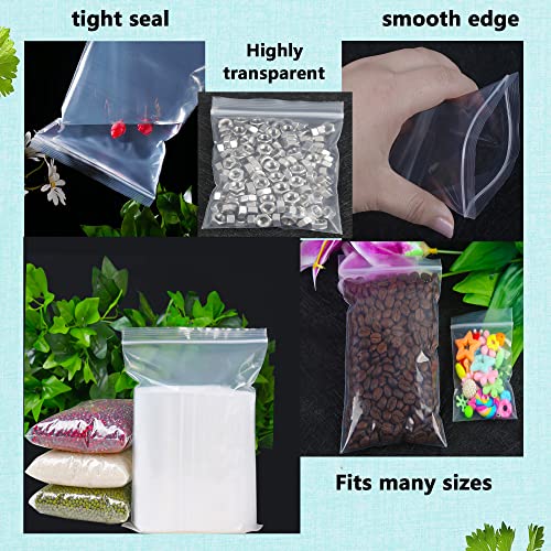 newlng 500PCS Small Plastic Bags Resealable Poly Bags 6.3mil Clear Mini Baggies for Packaging Jewelry, Candy,Snacks, Bead, Coins, Crafts, Seeds (5 Assorted Sizes) - Image 3