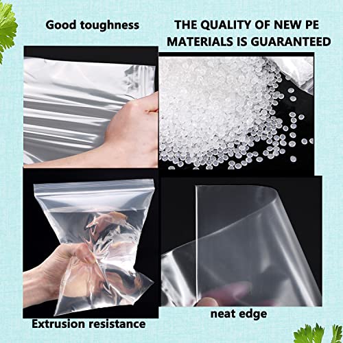 newlng 500PCS Small Plastic Bags Resealable Poly Bags 6.3mil Clear Mini Baggies for Packaging Jewelry, Candy,Snacks, Bead, Coins, Crafts, Seeds (5 Assorted Sizes) - Image 4