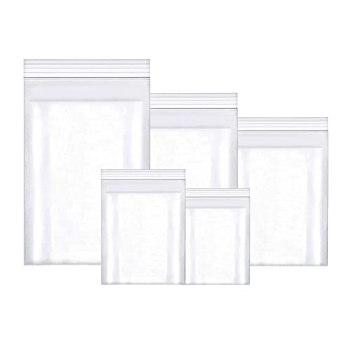 newlng 500PCS Small Plastic Bags Resealable Poly Bags 6.3mil Clear Mini Baggies for Packaging Jewelry, Candy,Snacks, Bead, Coins, Crafts, Seeds (5 Assorted Sizes) - Image 1