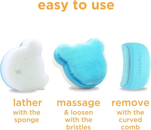 oogiebear Cradle Cap Sponge Replacement Set - Gentle & Effective Baby Scalp Care, Soft Sponge Refills for Cradle Cap Brush, 0+ Months, 2-Pack - Image 5