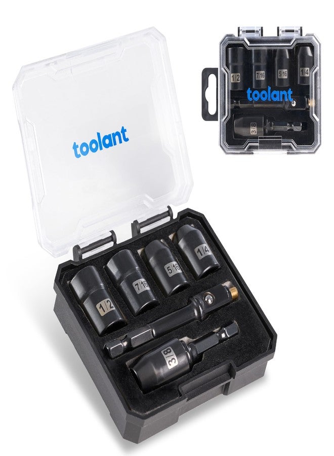 toolant Detachable Nut Driver Set, Magnetic SAE Nut Driver, 1/4'' 5/16'' 3/8'' 7/16'' 1/2'' - Image 1