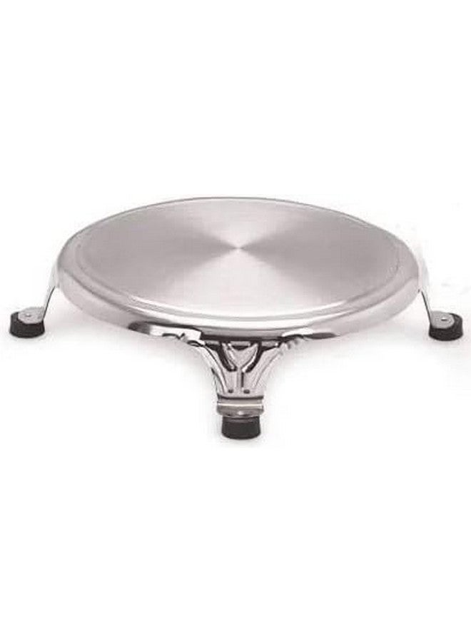 DiBha Stainless Steel jointless Rolling Board Chakla/Roti Rolling Board Patlo for Kitchen (Diameter 9.8 inch) - Image 1
