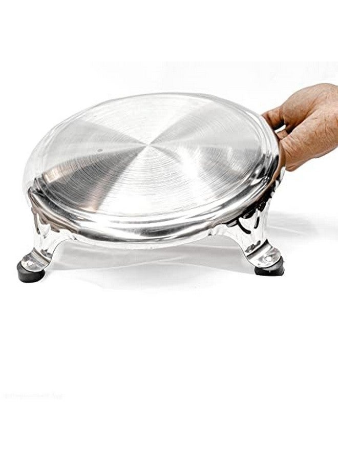 DiBha Stainless Steel jointless Rolling Board Chakla/Roti Rolling Board Patlo for Kitchen (Diameter 9.8 inch) - Image 5