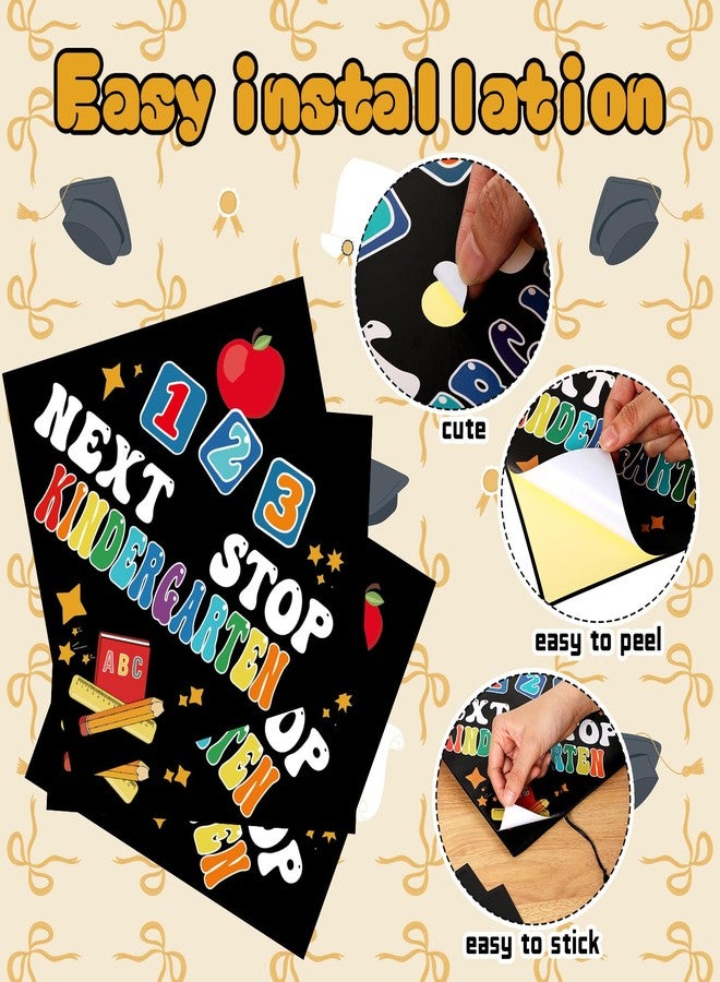 Knitgrip 24 Pcs Graduation Cap Topper Craft for Kindergarten Preschool Graduation DIY Craft Next Stop Kindergarten Graduat Caps Stickers Decoration Congrats Grad Stickers Set (Black) - Image 3