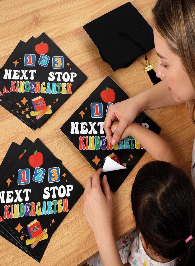 Knitgrip 24 Pcs Graduation Cap Topper Craft for Kindergarten Preschool Graduation DIY Craft Next Stop Kindergarten Graduat Caps Stickers Decoration Congrats Grad Stickers Set (Black) - Image 4