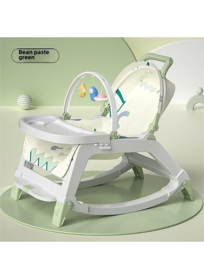 ORiTi كرسي هزاز للأطفال، أداة مهدئة للأطفال، يمكن أن يستلقي أو يجلس، مهد حديثي الولادة، كرسي مهدئ للأطفال، كرسي استرخاء مهدئ للنوم، سرير هزاز - أخضر - Image 1