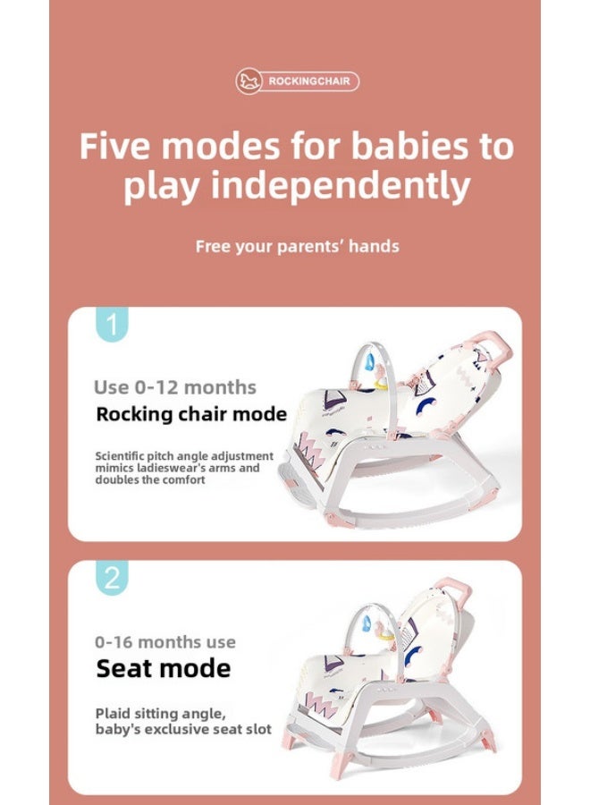 ORiTi كرسي هزاز للأطفال، أداة مهدئة للأطفال، يمكن أن يستلقي أو يجلس، مهد حديثي الولادة، كرسي مهدئ للأطفال، كرسي استرخاء مهدئ للنوم، سرير هزاز - أخضر - Image 5