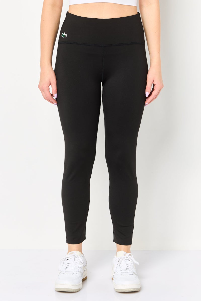 LACOSTE Women Tight Fit Outdoor Leggings, Black - Image 1